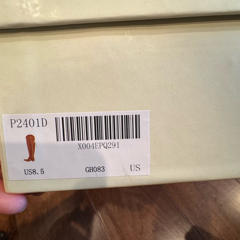 NIB Thigh High Brown Embroidered Cowboy Boots - Picture 14 of 15